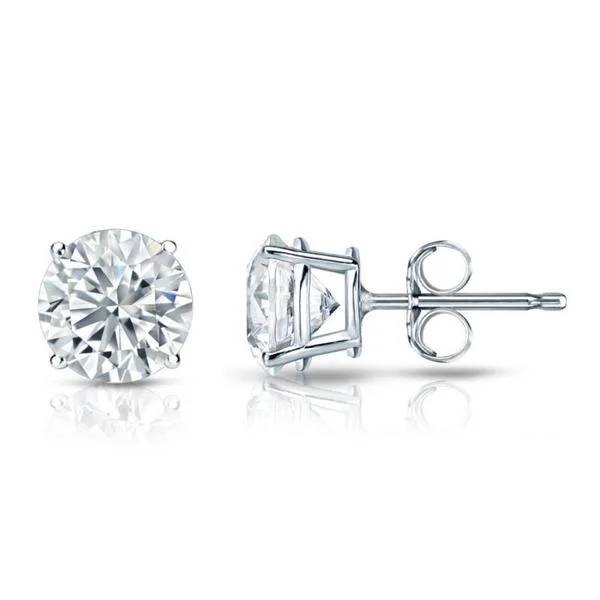 Silver Stud Earrings for Men -Auriya 18k Gold GIA Certified 1.00 carat TW Round Diamond Stud Earrings