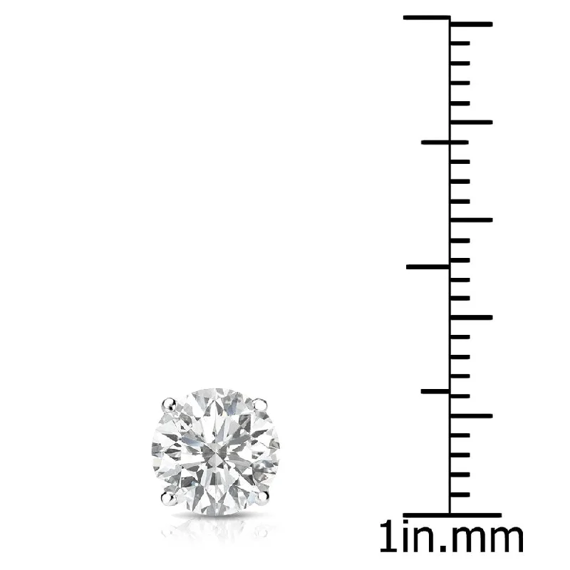 Double Stud Earrings for Impact -Auriya 14k Gold 1ct TDW Round SINGLE STUD (1) Diamond Earring