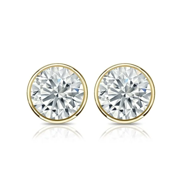 Adjustable Stud Earrings for Custom Fit -Auriya 4 1/2ctw Round Diamond Stud Earrings Bezel-set 18k Gold - GIA Certified