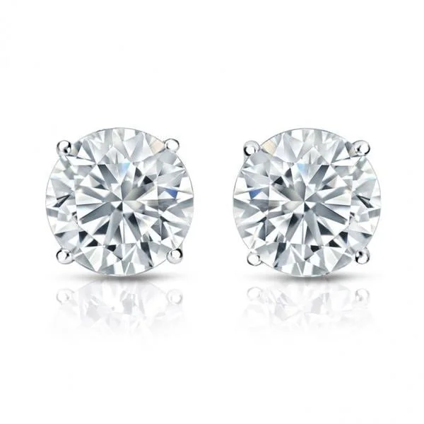 Tarnish Resistant Stud Earrings for Longevity -Auriya 14k Gold GIA Certified 4.00 ct. TDW Round Diamond Stud Earrings