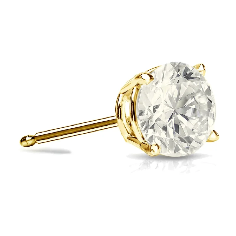 Stud Earrings for Anniversary -Auriya 14k Gold 1ct TDW Round SINGLE STUD (1) Diamond Earring