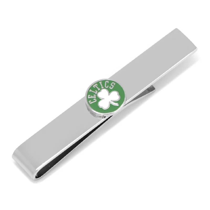 Geometric patterned tie clip for men with modern design and sharp angles -Vintage Boston Celtics Tie Bar