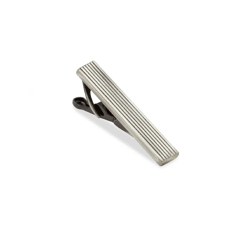 Sophisticated gold tie clip for men with high-quality finish and elegant appeal -Mini Antique Silver Eddington Tie Bar