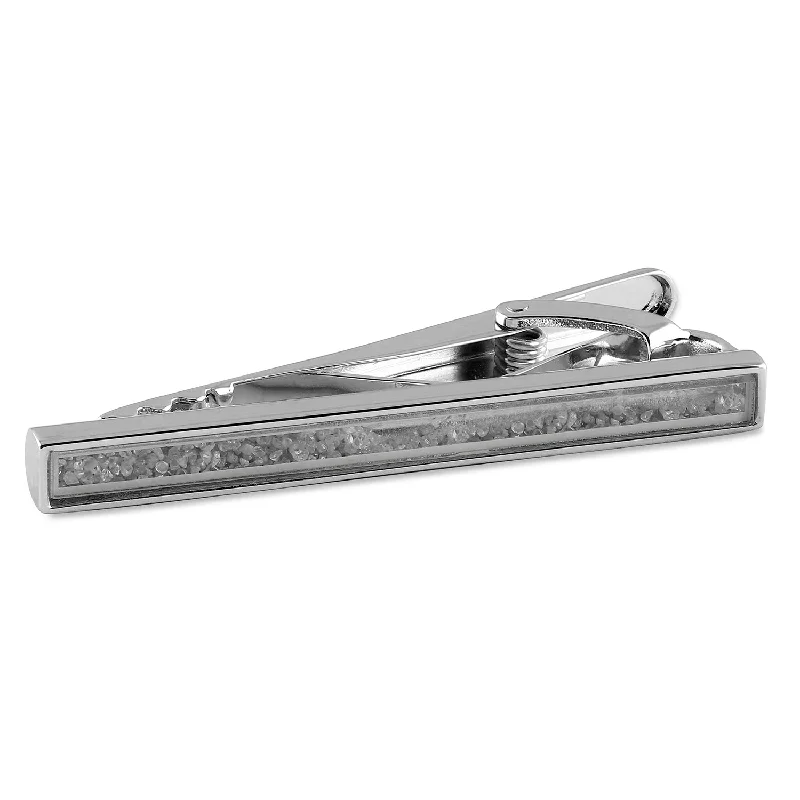 Custom logo tie clip for men with engraved brand or symbol for corporate use -Diamond Dust Tie Clip