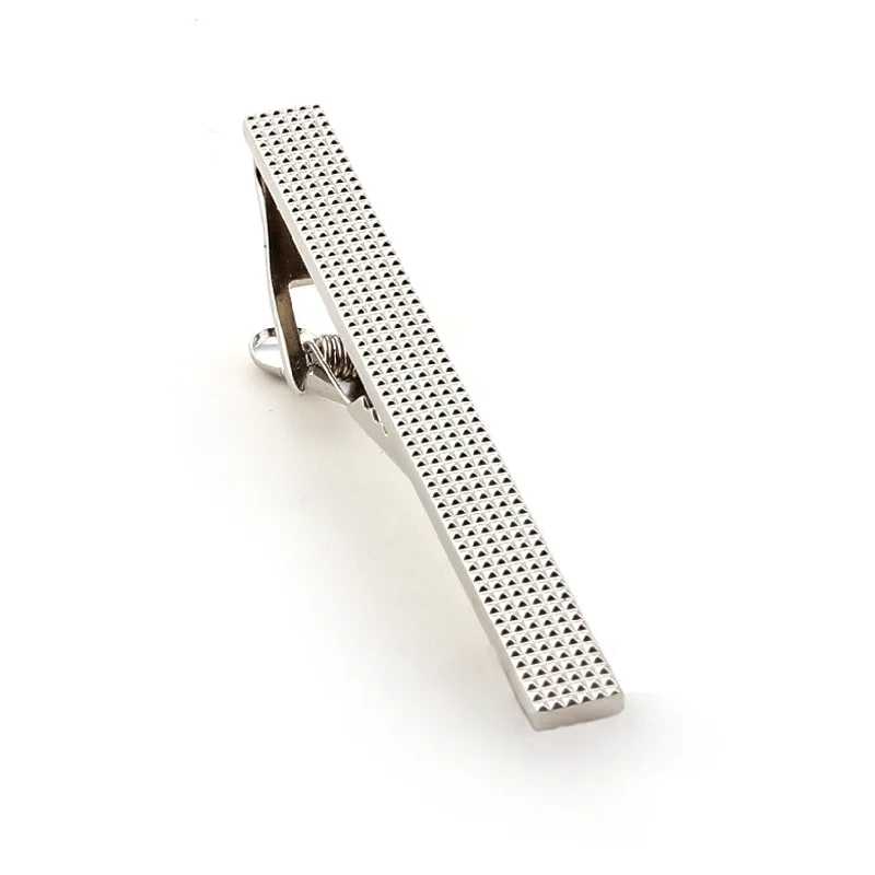 Simple stainless steel tie clip for men with a minimalist and modern look -Silver Studded Tie Bar