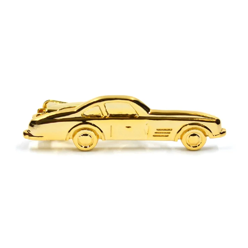 Traditional silver tie clip for men with timeless design and refined appeal -Race Car Gold Tie Bar