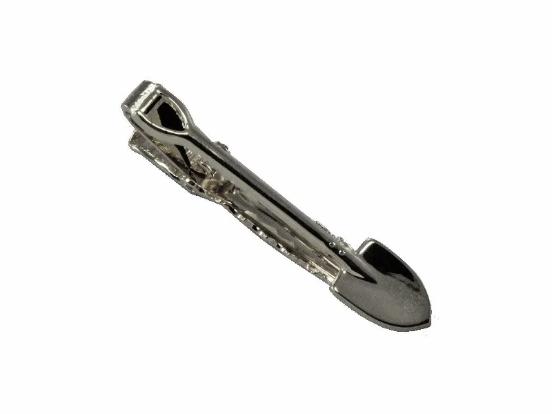 Luxury pearl-accented tie clip for men with elegant detailing for formal occasions -Shovel Tie Bar