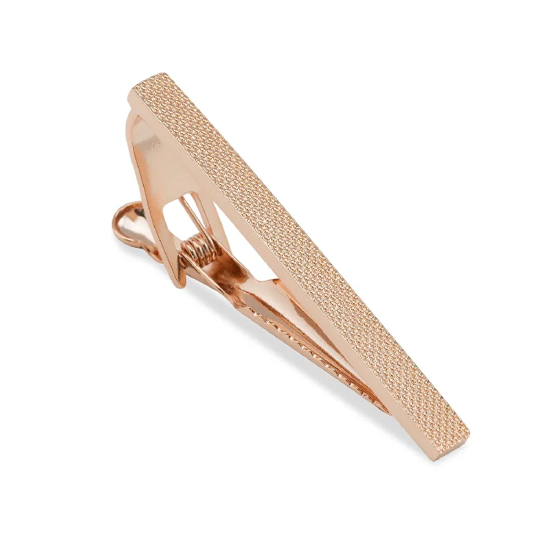 Classic and simple tie clip for men with polished finish for versatile look -Bond Rose Gold Tie Bar