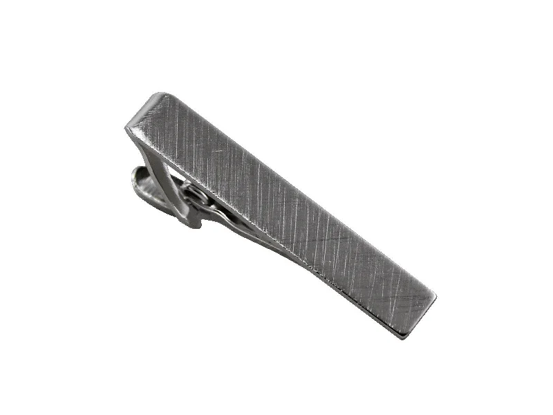 Unique patterned tie clip for men with modern design and distinctive look -Brushed 3/4 Tie Bar