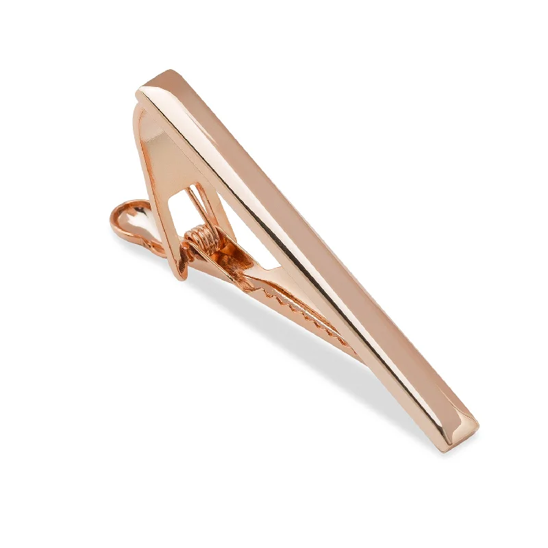 Minimalist design tie clip for men with subtle charm and smooth finish -Hoffa Rose Gold Tie Bar