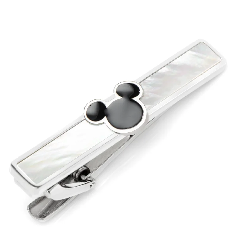 Simple, polished tie clip for men with smooth surface and refined look -Mickey Mouse Mother of Pearl Tie Clip