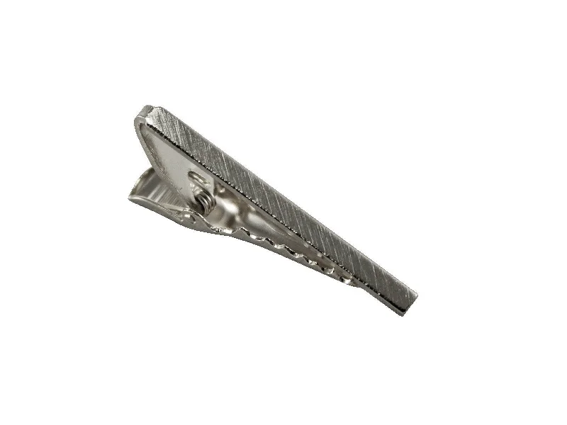 High-quality silver tie clip for men with sleek and stylish design -Brushed Skinny Tie Bar