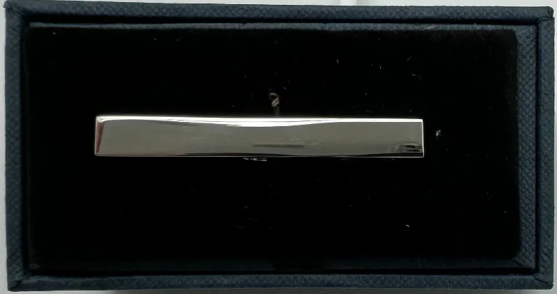 Personalized engraved tie clip for men with initials or short quotes -Silver Tie Bar