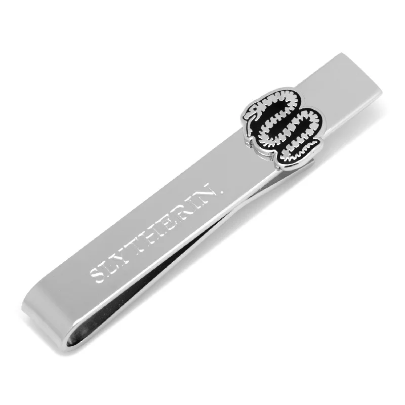 Fashionable tie clip for men with gemstone accents and elegant finish -Slytherin House Snake Tie Bar