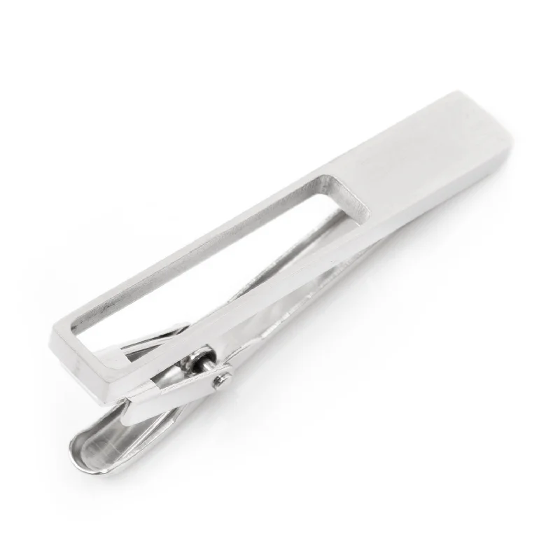 Classic tie clip for men with polished metal finish and smooth texture -Die Cut Metal Stainless Steel Tie Clip