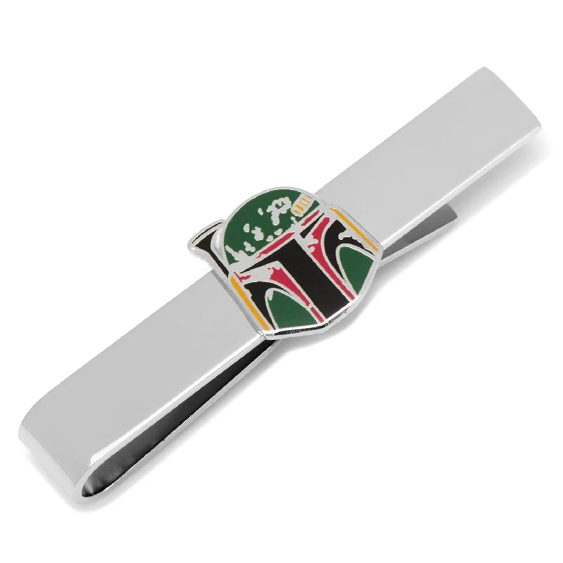 Elegant pearl tie clip for men with subtle elegance and refined charm -Boba Fett Distressed Helmet Tie Bar