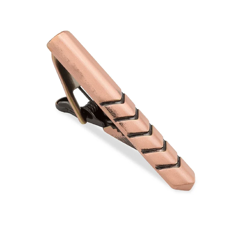 Elegant polished metal tie clip for men with high-quality construction and sleek design -Bufalino Antique Copper Tie Bar