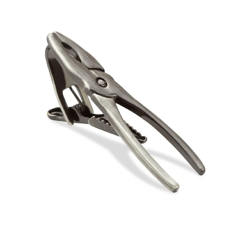 Luxury tie clip for men with intricate design and custom engraving options -Antique Silver Pliers Tie Bar