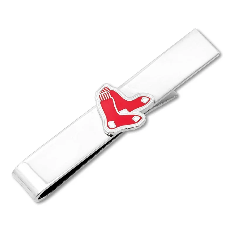 Simple brushed metal tie clip for men with clean lines and modern look -Boston Red Sox Tie Bar