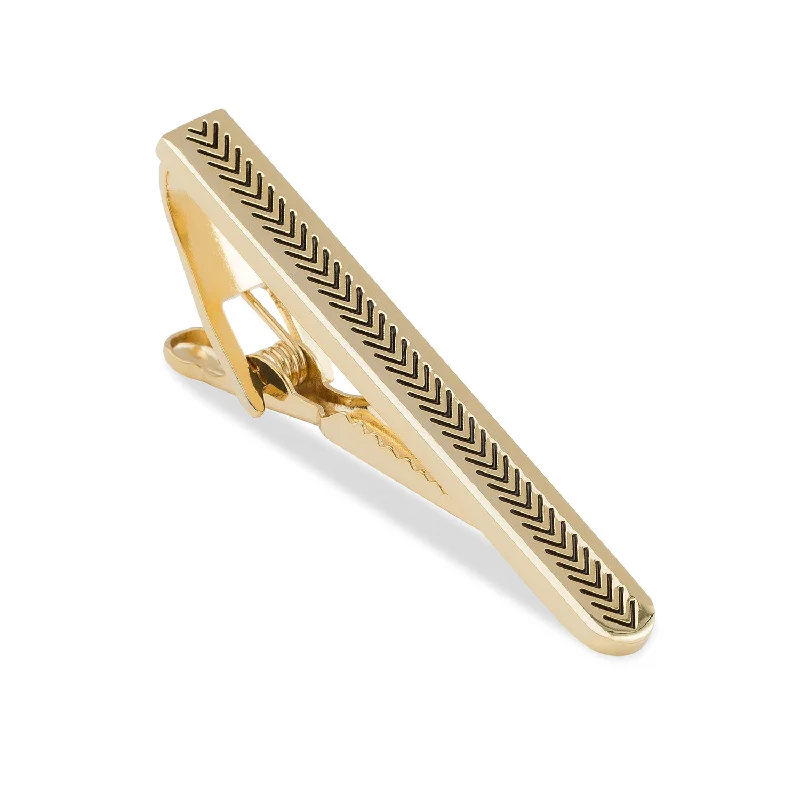 Classic brushed steel tie clip for men with refined, minimalist style -Gold Arrow Tie Bar