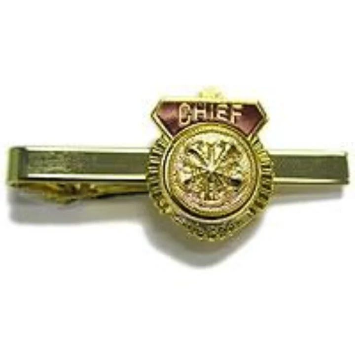 Polished stainless steel tie clip for men with smooth finish and durable quality -Fire Chief Tie Bar