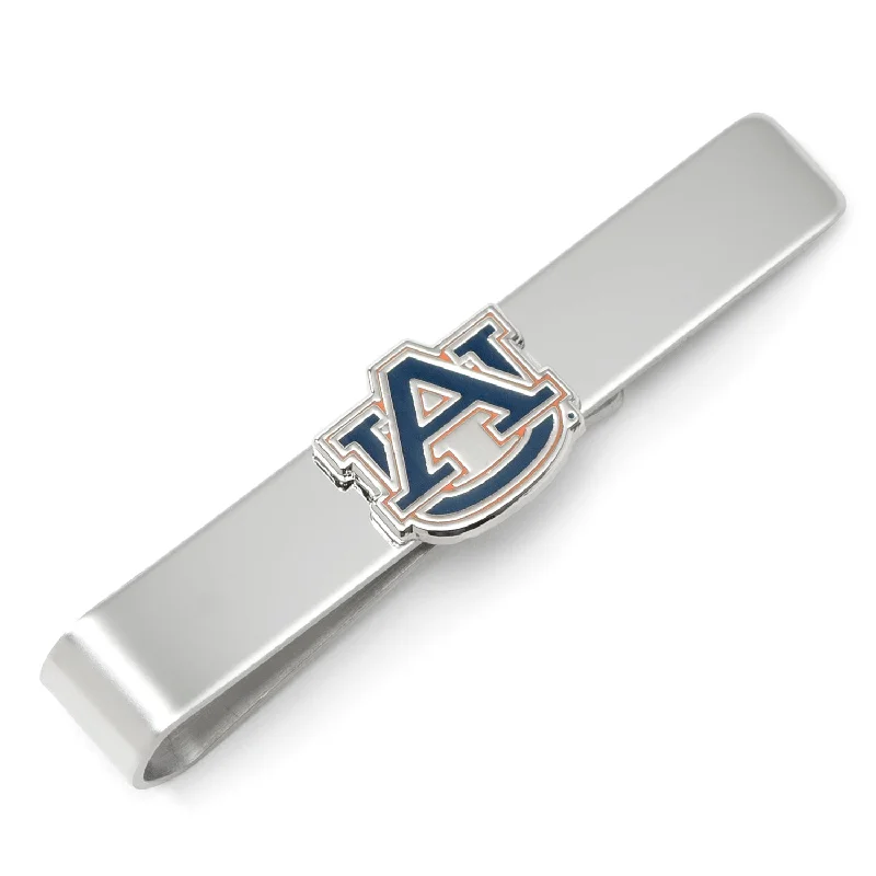 Simple stainless steel tie clip for men with a minimalist and modern look -Auburn University Tigers Tie Bar