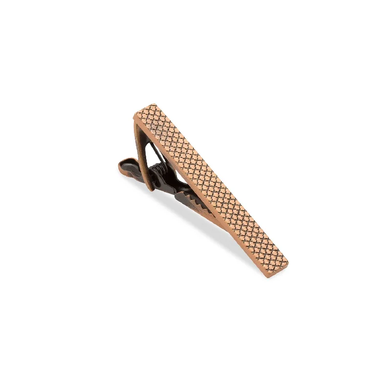 Elegant brushed metal tie clip for men with a sleek, sophisticated feel -Mini Connery Antique Copper Tie Bar