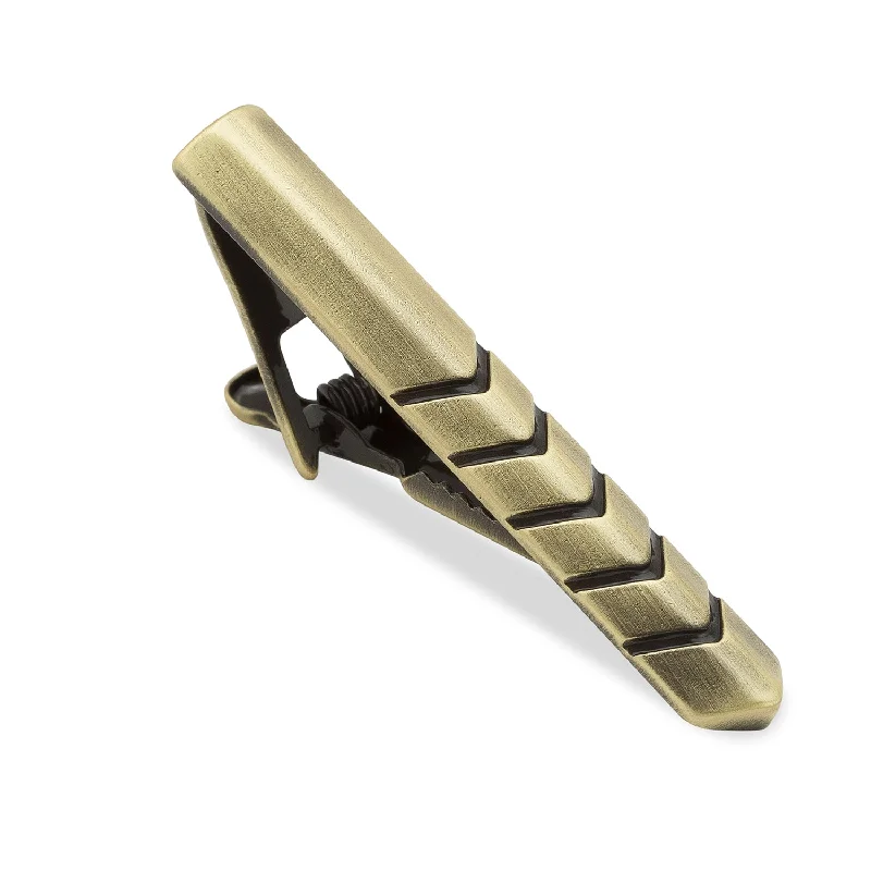 Elegant silver tie clip for men with sleek and polished design -Bufalino Antique Brass Tie Bar