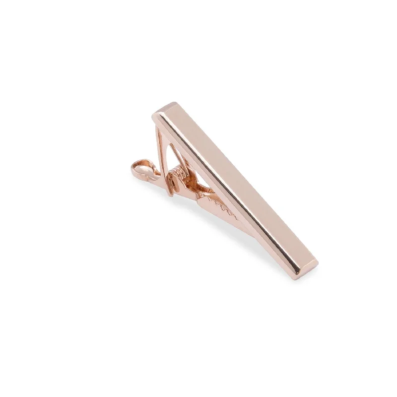 Personalized tie clip for men with special occasion engraving for memorable gift -Mini Rose Gold Ingot Tie Bar