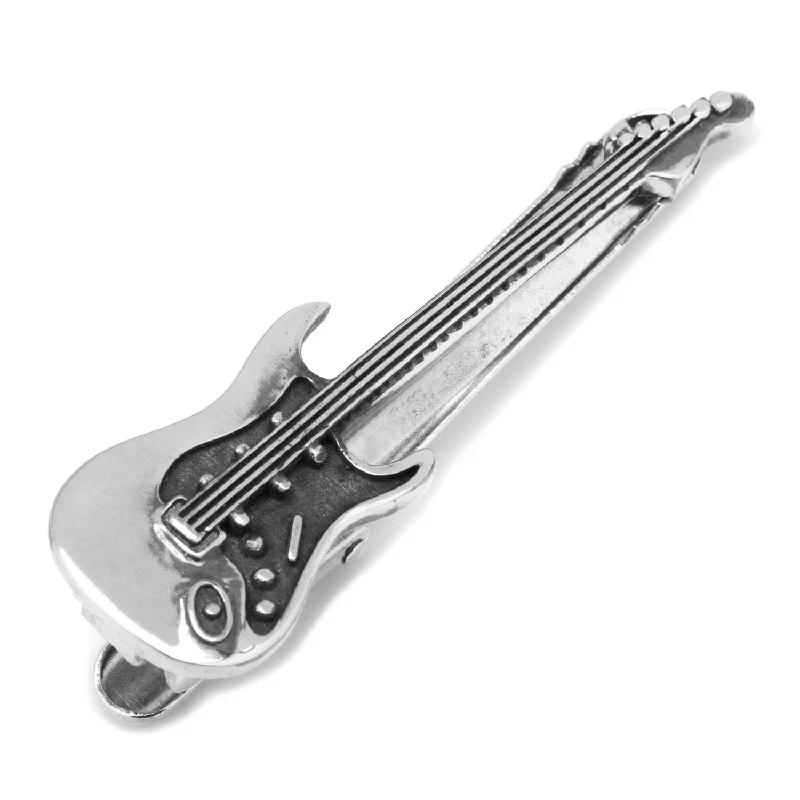 Classic gold tie clip for men with smooth finish and modern appeal -Guitar Tie Clip