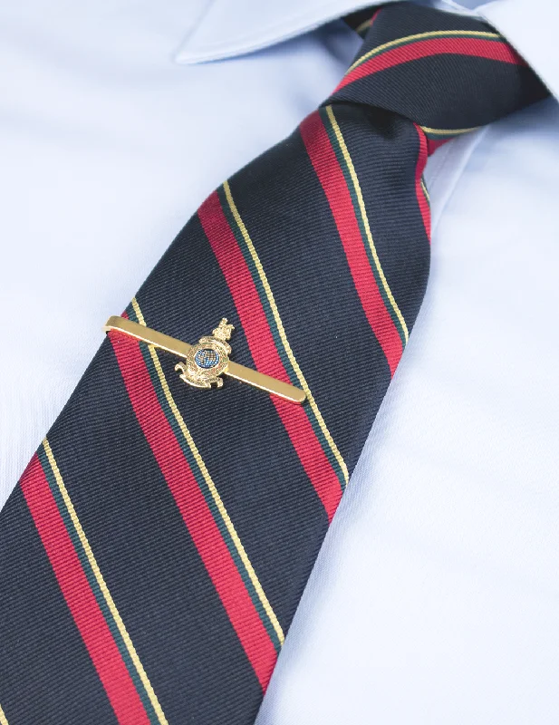 Unique patterned tie clip for men with modern design and distinctive look -Royal Marines Corps Crest Tie Bar - Coloured