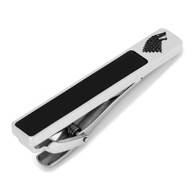 High-quality silver tie clip for men with sleek and stylish design -Stark Onyx Tie Clip