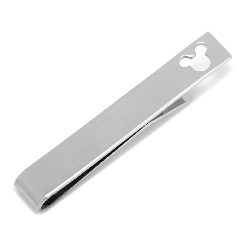 Matte finish tie clip for men with contemporary design and modern styling -Mickey Mouse Cut Out Tie Bar