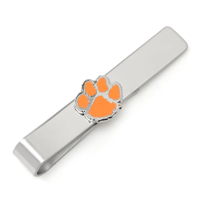 Luxury sterling silver tie clip for men with intricate detailing and quality finish -Clemson University Tigers Tie Bar