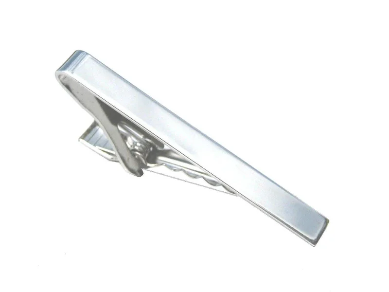 Engraved tie clip for men with initials or meaningful phrase for personalization -Rectangular Tie Bar