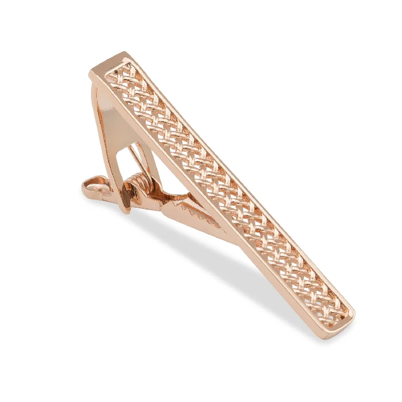 Minimalist design tie clip for men with subtle charm and smooth finish -King Longshanks Rose Gold Tie Bar