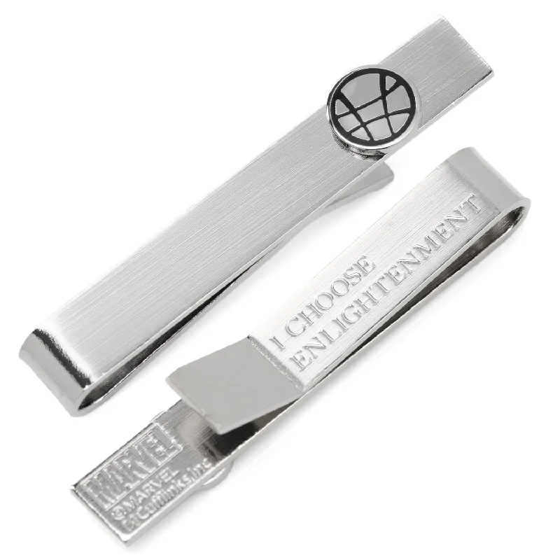 Elegant tie clip for men with brushed steel finish and sleek design -Doctor Strange Hidden Message Tie Bar