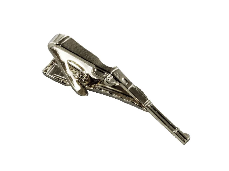 Gold-plated tie clip for men with high-quality finish and stylish appearance -Rifle Tie Bar