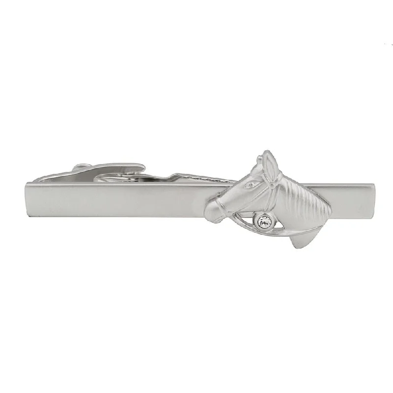 Titanium tie clip for men with strong, lightweight design and sleek finish -Horse Tie Bar