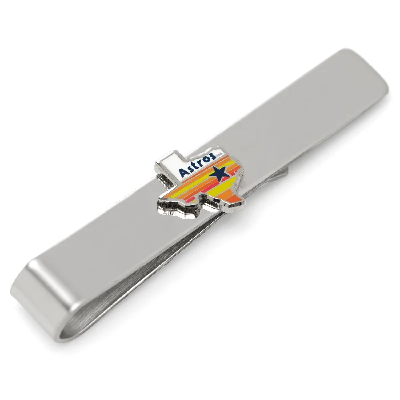 Vintage silver tie clip for men with antique finish and timeless appeal -Houston Astros Tequila Sunrise Tie Bar