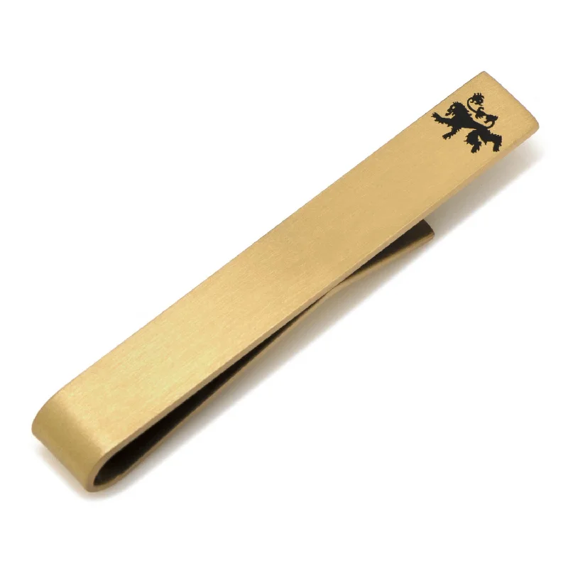 Modern silver tie clip for men with polished edges and smooth surface -Lannister Icon Tie Bar