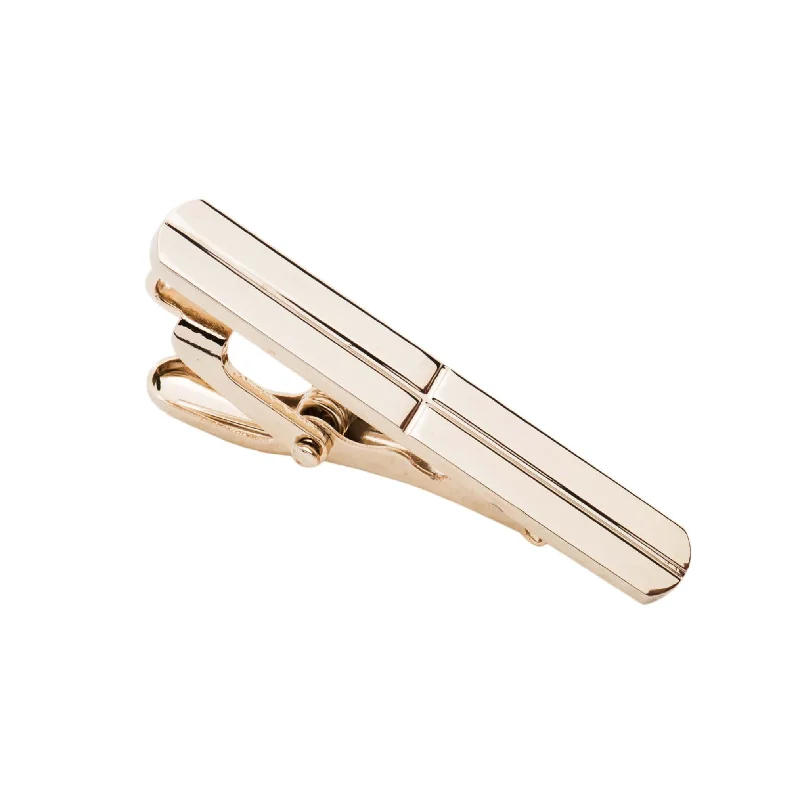 Personalized silver tie clip with engraved message for unique gift option -Norfolk Gold Stainless Steel Tie Bar