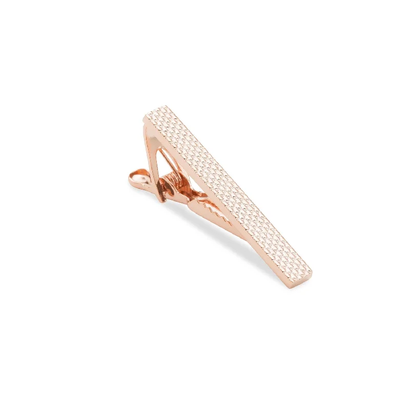 Rose gold tie clip for men with polished finish and modern charm -Mini Connery Rose Gold Tie Bar