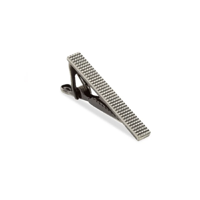 Simple stainless steel tie clip for men with a minimalist and modern look -Mini Jay Gatsby Antique Silver Tie Bar