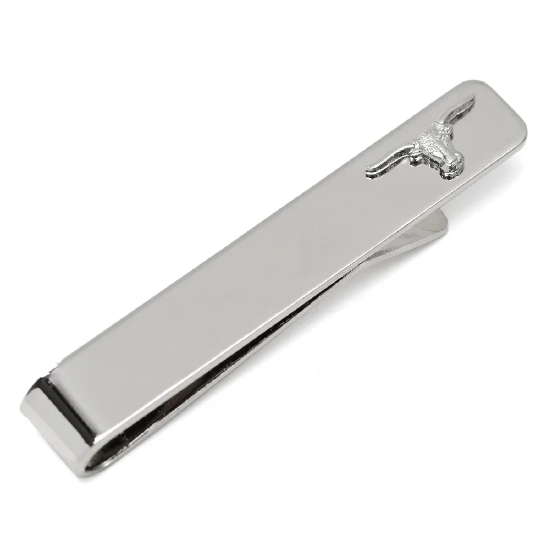 Classic gold-plated tie clip for men with smooth texture and polished design -Longhorn Tie Bar