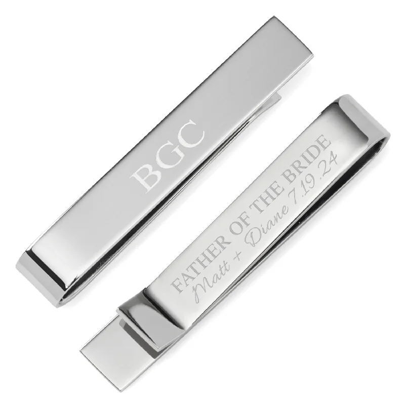 Subtle matte tie clip for men with understated design for professional settings -Wedding Party Engravable Tie Bar