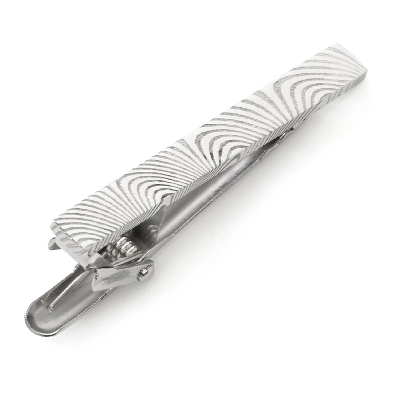 Traditional silver tie clip for men with timeless design and refined appeal -Damascus Stainless Steel Tie Clip