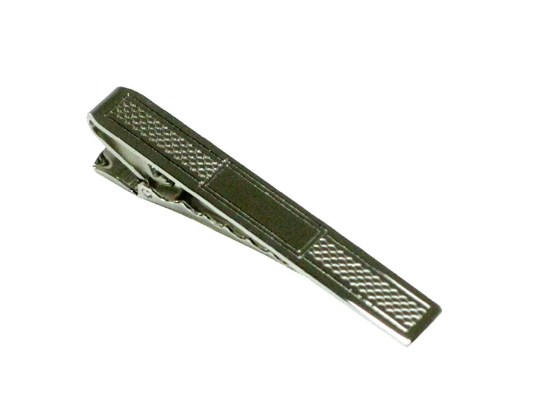 Traditional silver tie clip for men with timeless design and refined appeal -Engine-Turned Tie Bar