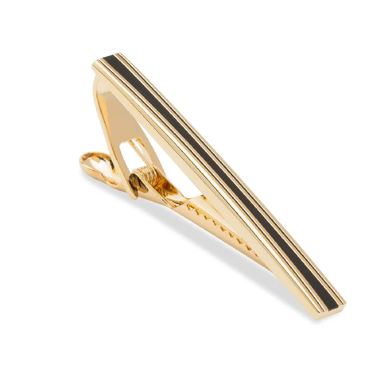 Classic tie clip for men with polished metal finish and smooth texture -Royal Flush Gold Tie Bar