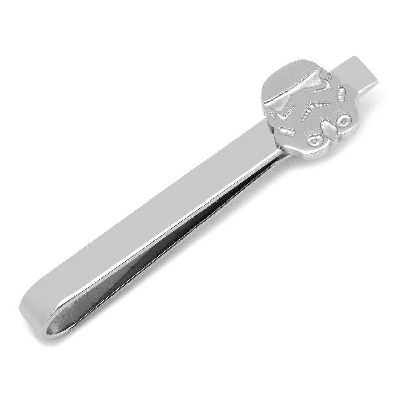 Modern silver tie clip for men with polished edges and smooth surface -Stainless Steel Stormtrooper Tie Bar